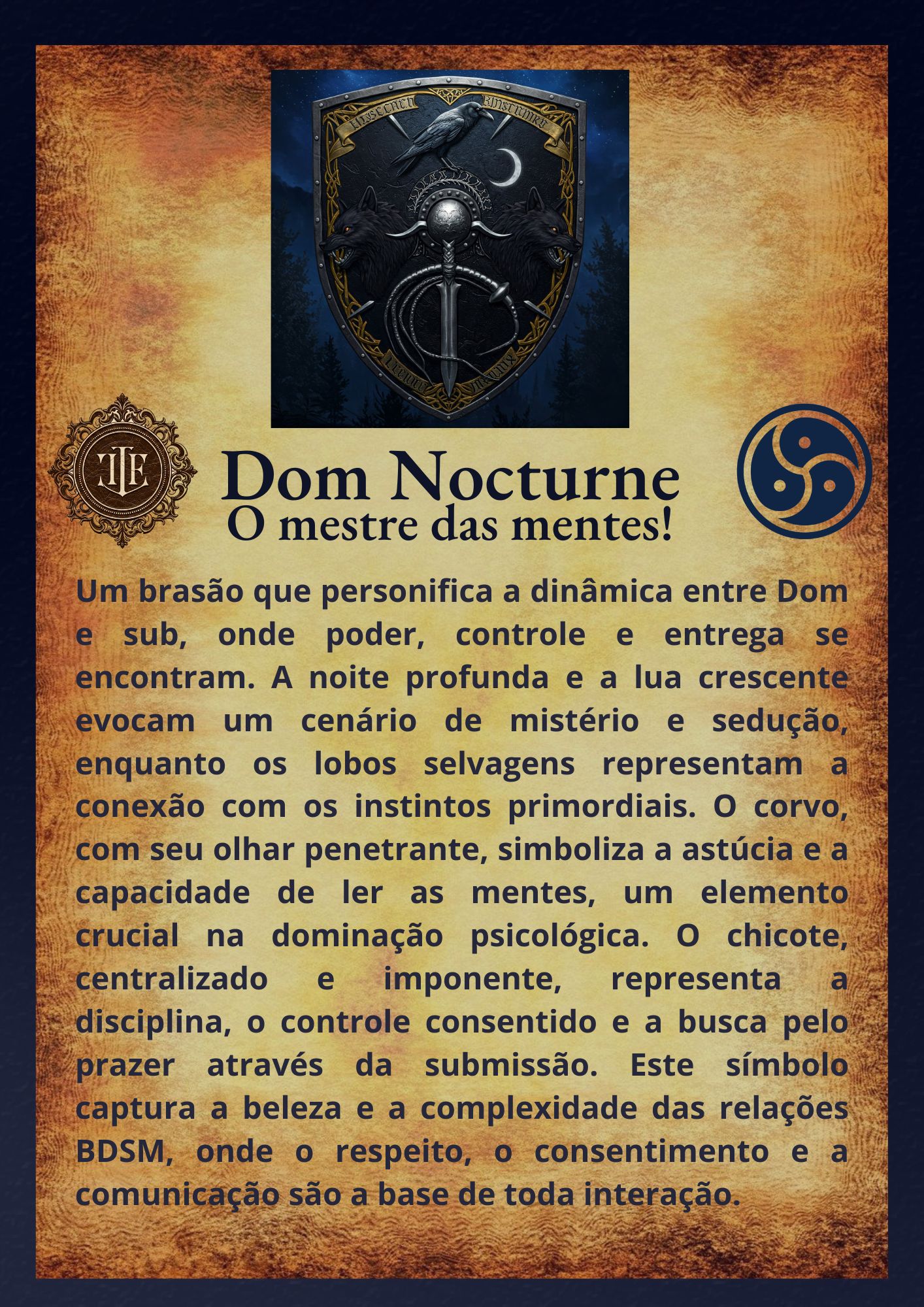 Blasonamento e descrição heráldica de Dom Nocturne